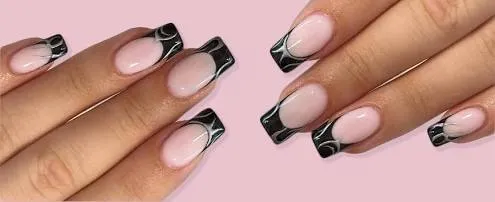 Black Glitter Tips