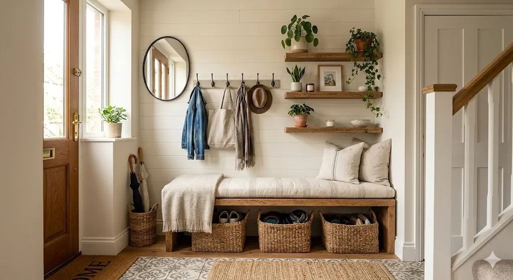 Bench with Shelf Storage