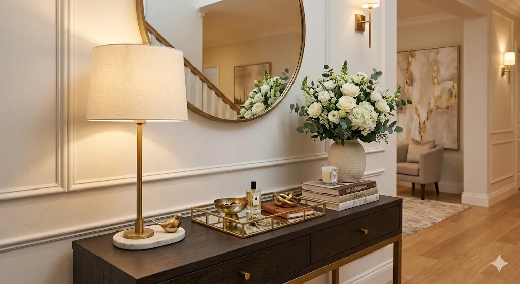 Create Balance with a Lamp and Vase