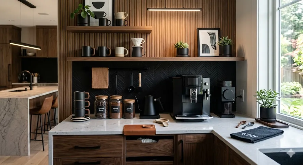 Combine Wood and Black Finishes
