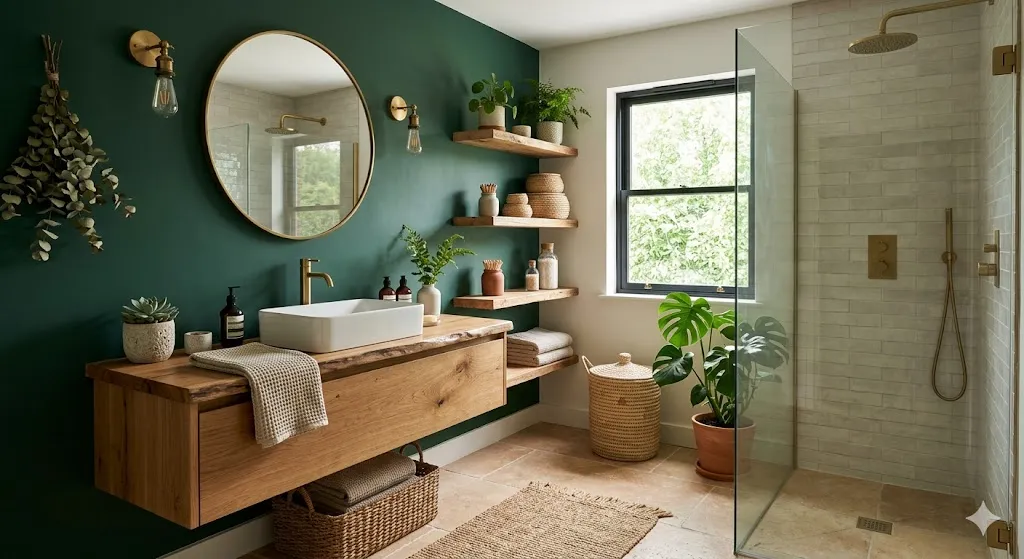 Pair Green Walls with Wooden Features