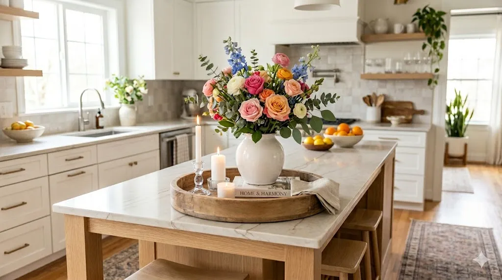 Floral Tray with Fresh Flowers
