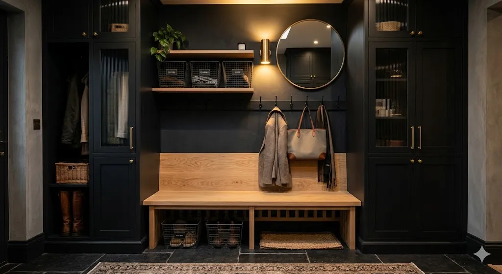 Moody Dark-Tone Mudroom