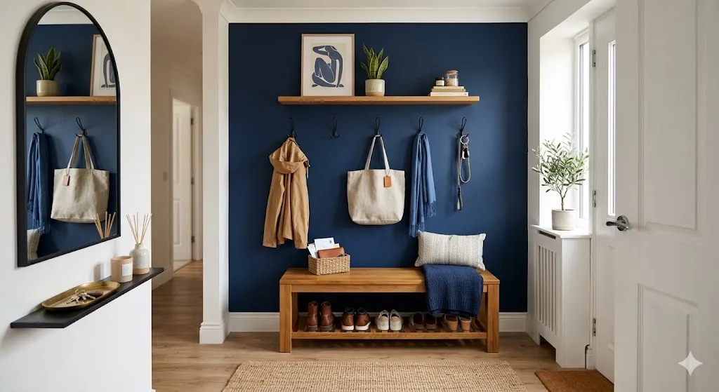 Navy Blue Accent Mudroom