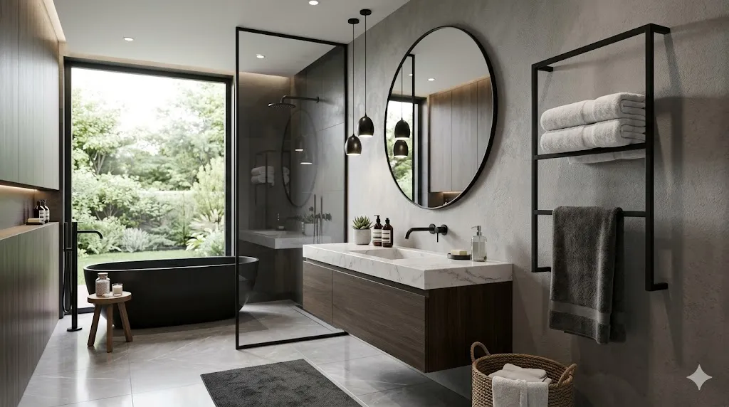 Black Frame Towel Holder