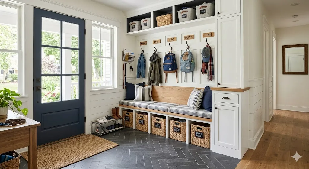 Family-Friendly Mudroom Station