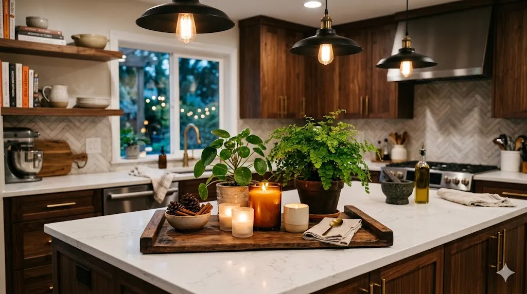 Candle and Greenery Combination