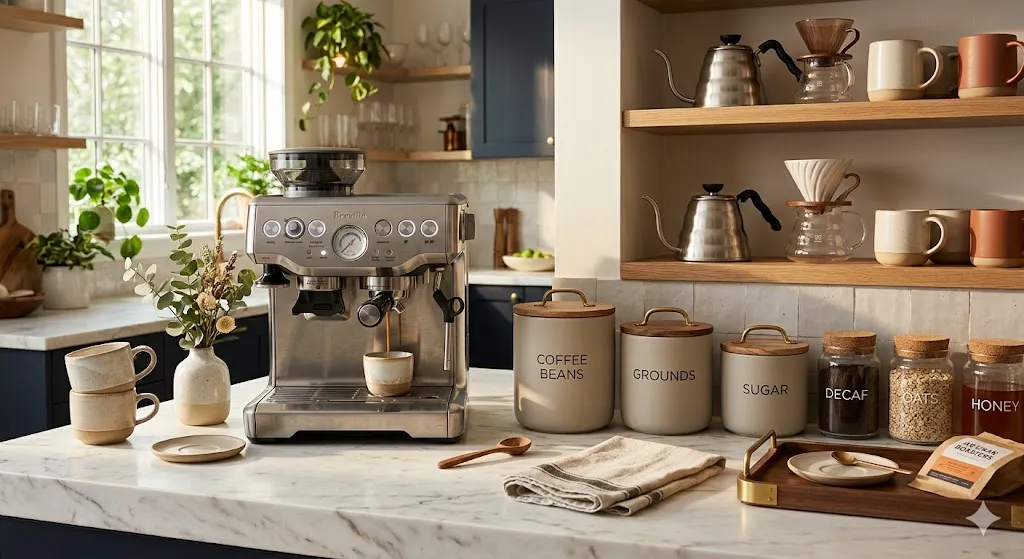 Organize Coffee Essentials in Matching Canisters