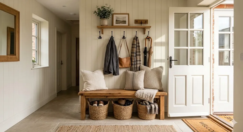 One-Wall Mudroom Setup