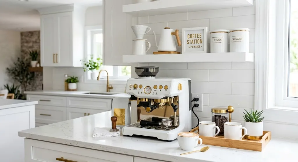 Design a Bright White Coffee Corner