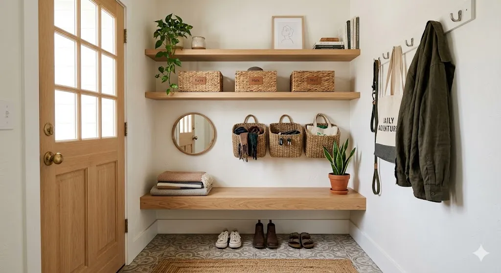 Floating Shelves and Baskets