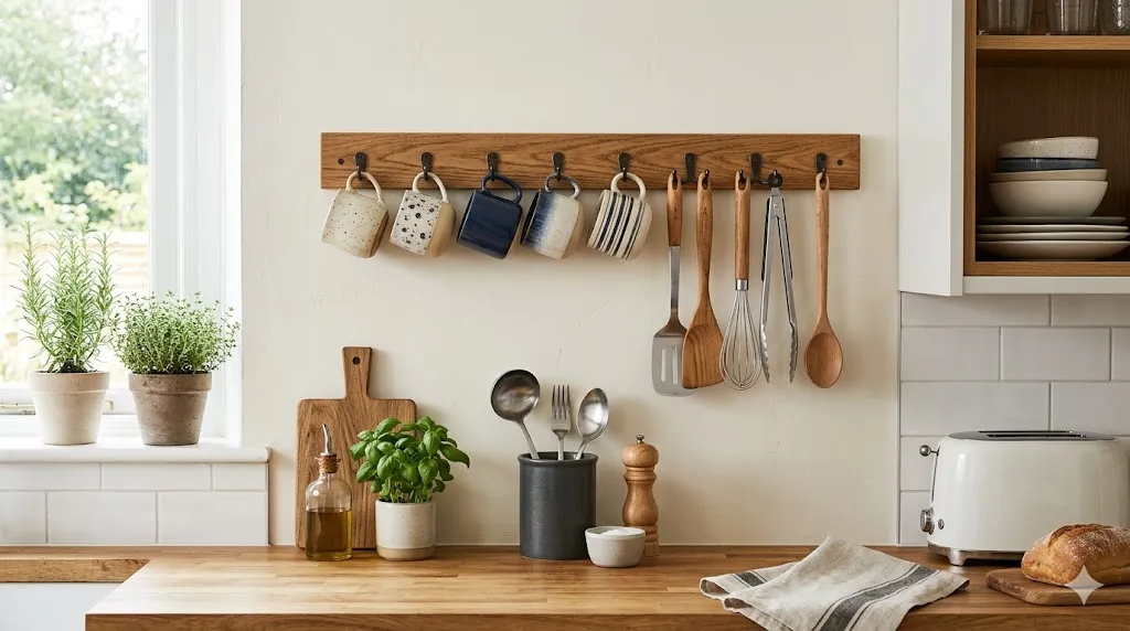 Install Wall Hooks for Extra Storage
