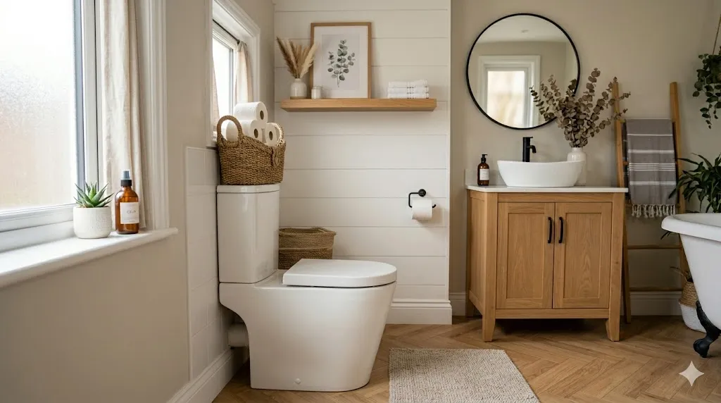 Use a Woven Basket for Extra Toilet Paper