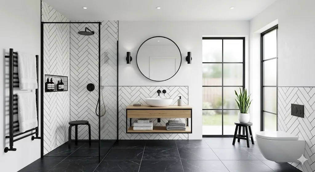 Design a Black and White Bathroom