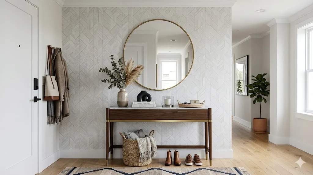 Add Peel-and-Stick Wallpaper Behind the Table