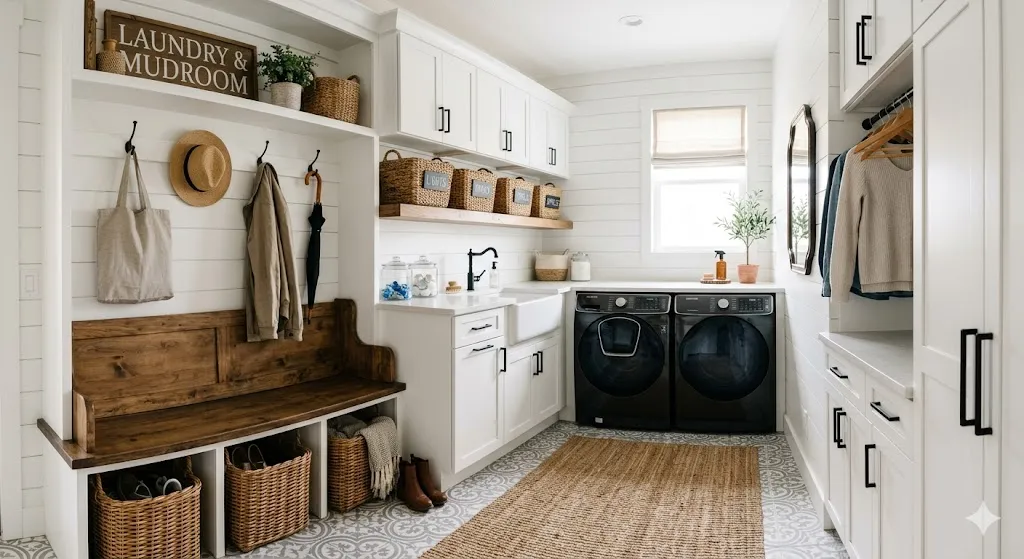 Mudroom and Laundry Room Combo
