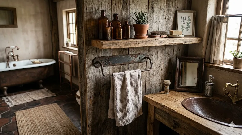 Rustic Metal Towel Holder