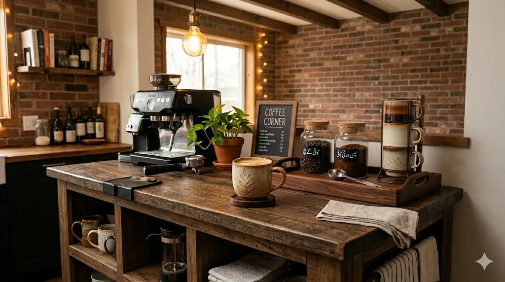 Coffee Corner Tray Setup